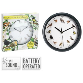 H&S Collection Wanduhr mit Vogelgesang 25 cm