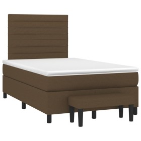 vidaXL Boxspringbett mit Matratze Dunkelbraun 120x190 cm Stoff