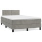 vidaXL Boxspringbett mit Matratze & LED Hellgrau 120x190 cm Samt vidaXL Boxspringbett mit Matratze & LED Hellgrau 120x190 cm Samt