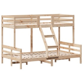 vidaXL Etagenbett 90x200/120x200 cm Massivholz Kiefer