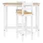vidaXL 3-tlg. Bar-Set Weiß Massivholz Kiefer vidaXL 3-tlg. Bar-Set Weiß Massivholz Kiefer