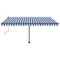 Standmarkise Einziehbar Handbetrieben 400x300 cm Blau/Weiß Standmarkise Einziehbar Handbetrieben 400x300 cm Blau/Weiß