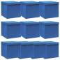 vidaXL Aufbewahrungsboxen mit Deckeln 10 Stk. Blau 32x32x32 cm Stoff vidaXL Aufbewahrungsboxen mit Deckeln 10 Stk. Blau 32x32x32 cm Stoff