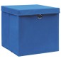 vidaXL Aufbewahrungsboxen mit Deckeln 10 Stk. Blau 32x32x32 cm Stoff vidaXL Aufbewahrungsboxen mit Deckeln 10 Stk. Blau 32x32x32 cm Stoff