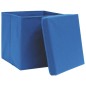 vidaXL Aufbewahrungsboxen mit Deckeln 10 Stk. Blau 32x32x32 cm Stoff vidaXL Aufbewahrungsboxen mit Deckeln 10 Stk. Blau 32x32x32 cm Stoff