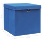 vidaXL Aufbewahrungsboxen mit Deckeln 10 Stk. Blau 32x32x32 cm Stoff vidaXL Aufbewahrungsboxen mit Deckeln 10 Stk. Blau 32x32x32 cm Stoff