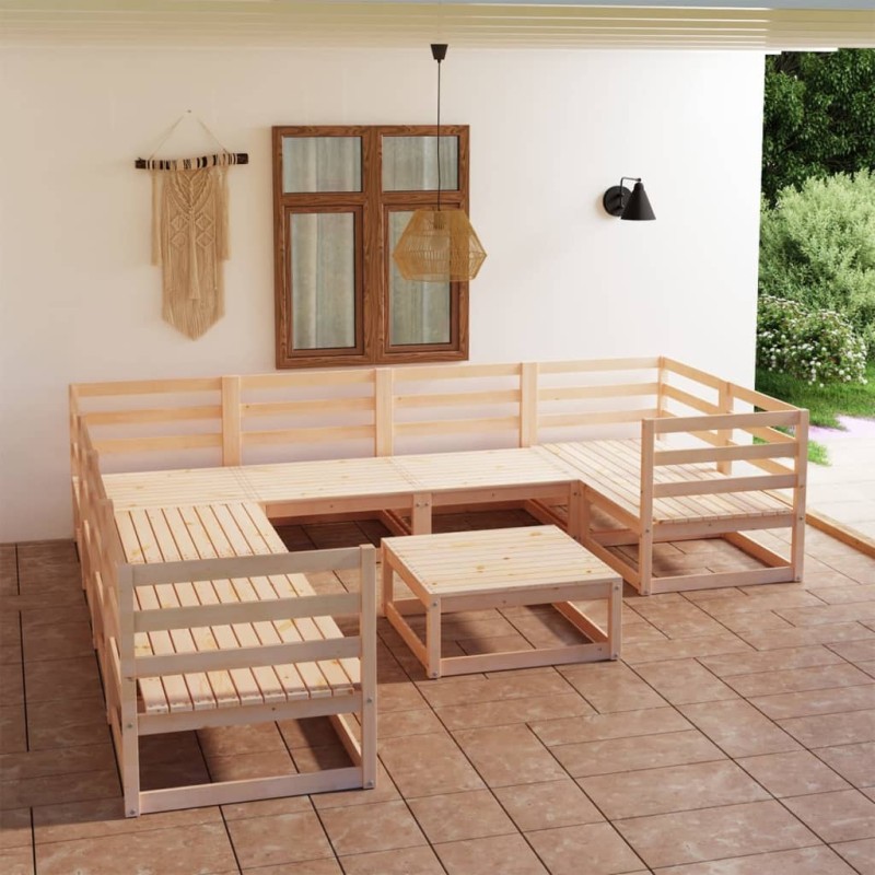 vidaXL 9-tlg. Garten-Lounge-Set Massivholz Kiefer vidaXL 9-tlg. Garten-Lounge-Set Massivholz Kiefer