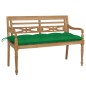 vidaXL Batavia-Gartenbank mit Grünem Kissen 120 cm Teak Massivholz vidaXL Batavia-Gartenbank mit Grünem Kissen 120 cm Teak Massivholz