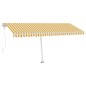 Automatische Markise mit LED & Windsensor 500x350 cm Gelb/Weiß Automatische Markise mit LED & Windsensor 500x350 cm Gelb/Weiß