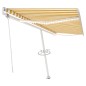 Automatische Markise mit LED & Windsensor 500x350 cm Gelb/Weiß Automatische Markise mit LED & Windsensor 500x350 cm Gelb/Weiß
