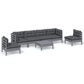 vidaXL 7-tlg. Garten-Lounge-Set mit Kissen Kiefer Massivholz