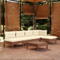 vidaXL 6-tlg. Garten-Lounge-Set mit Kissen Honigbraun Kiefernholz vidaXL 6-tlg. Garten-Lounge-Set mit Kissen Honigbraun Kiefernholz