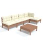 vidaXL 6-tlg. Garten-Lounge-Set mit Kissen Honigbraun Kiefernholz vidaXL 6-tlg. Garten-Lounge-Set mit Kissen Honigbraun Kiefernholz