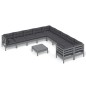 vidaXL 11-tlg. Garten-Lounge-Set mit Kissen Grau Kiefernholz vidaXL 11-tlg. Garten-Lounge-Set mit Kissen Grau Kiefernholz