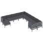 vidaXL 11-tlg. Garten-Lounge-Set mit Kissen Grau Kiefernholz vidaXL 11-tlg. Garten-Lounge-Set mit Kissen Grau Kiefernholz