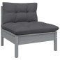 vidaXL 11-tlg. Garten-Lounge-Set mit Kissen Grau Kiefernholz vidaXL 11-tlg. Garten-Lounge-Set mit Kissen Grau Kiefernholz