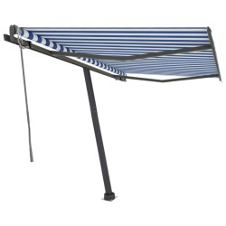 Standmarkise Automatisch 350x250 cm Blau/Weiß