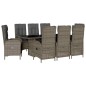 vidaXL 9-tlg. Garten-Essgruppe mit Kissen Grau Poly Rattan vidaXL 9-tlg. Garten-Essgruppe mit Kissen Grau Poly Rattan