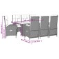 vidaXL 9-tlg. Garten-Essgruppe mit Kissen Grau Poly Rattan vidaXL 9-tlg. Garten-Essgruppe mit Kissen Grau Poly Rattan