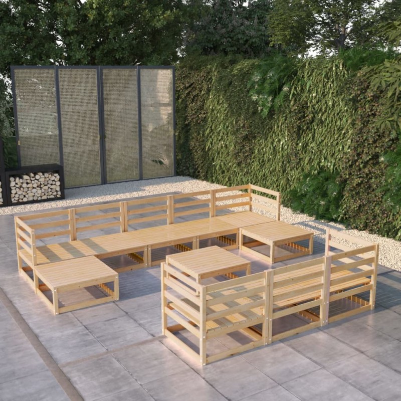 vidaXL 11-tlg. Garten-Lounge-Set Massivholz Kiefer vidaXL 11-tlg. Garten-Lounge-Set Massivholz Kiefer