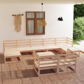 vidaXL 10-tlg. Garten-Lounge-Set Massivholz Kiefer