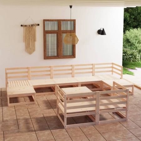 vidaXL 10-tlg. Garten-Lounge-Set Massivholz Kiefer