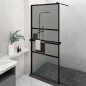 vidaXL Duschwand mit Ablage für Walk-In-Dusche Schwarz 100x195 cm ESG vidaXL Duschwand mit Ablage für Walk-In-Dusche Schwarz 100x195 cm ESG