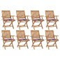 vidaXL Klappbare Gartenstühle mit Kissen 8 Stk. Massivholz Teak vidaXL Klappbare Gartenstühle mit Kissen 8 Stk. Massivholz Teak