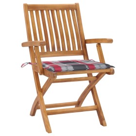 vidaXL Klappbare Gartenstühle mit Kissen 8 Stk. Massivholz Teak