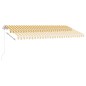 Gelenkarmmarkise Einziehbar mit LED 400x350 cm Gelb & Weiß Gelenkarmmarkise Einziehbar mit LED 400x350 cm Gelb & Weiß