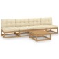 vidaXL 5-tlg. Garten-Lounge-Set mit Kissen Kiefer Massivholz vidaXL 5-tlg. Garten-Lounge-Set mit Kissen Kiefer Massivholz