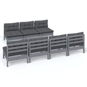 vidaXL 8-tlg. Garten-Lounge-Set mit Anthrazit Kissen Kiefernholz