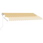 vidaXL Automatische Markise mit LED & Windsensor 450x300 cm Gelb/Weiß vidaXL Automatische Markise mit LED & Windsensor 450x300 cm Gelb/Weiß