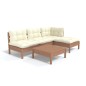 vidaXL 5-tlg. Garten-Lounge-Set mit Kissen Honigbraun Kiefernholz vidaXL 5-tlg. Garten-Lounge-Set mit Kissen Honigbraun Kiefernholz