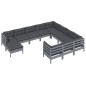 vidaXL 11-tlg. Garten-Lounge-Set mit Kissen Grau Kiefernholz vidaXL 11-tlg. Garten-Lounge-Set mit Kissen Grau Kiefernholz