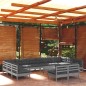 vidaXL 13-tlg. Garten-Lounge-Set mit Kissen Grau Kiefer Massivholz vidaXL 13-tlg. Garten-Lounge-Set mit Kissen Grau Kiefer Massivholz