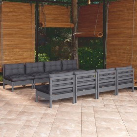 vidaXL 9-tlg. Garten-Lounge-Set mit Kissen Kiefer Massivholz