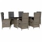 vidaXL 7-tlg. Garten-Essgruppe mit Kissen Grau Poly Rattan vidaXL 7-tlg. Garten-Essgruppe mit Kissen Grau Poly Rattan