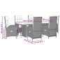 vidaXL 7-tlg. Garten-Essgruppe mit Kissen Grau Poly Rattan vidaXL 7-tlg. Garten-Essgruppe mit Kissen Grau Poly Rattan