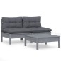vidaXL 3-tlg. Garten-Lounge-Set mit Anthrazit Kissen Kiefernholz vidaXL 3-tlg. Garten-Lounge-Set mit Anthrazit Kissen Kiefernholz