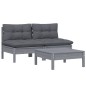 vidaXL 3-tlg. Garten-Lounge-Set mit Anthrazit Kissen Kiefernholz vidaXL 3-tlg. Garten-Lounge-Set mit Anthrazit Kissen Kiefernholz