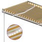 vidaXL Markise Manuell Einziehbar mit LED 350x250 cm Gelb und Weiß vidaXL Markise Manuell Einziehbar mit LED 350x250 cm Gelb und Weiß