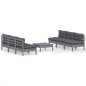 vidaXL 7-tlg. Garten-Lounge-Set mit Anthrazit Kissen Kiefernholz vidaXL 7-tlg. Garten-Lounge-Set mit Anthrazit Kissen Kiefernholz