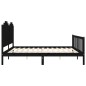 vidaXL Massivholzbett mit Kopfteil Schwarz 200x200 cm vidaXL Massivholzbett mit Kopfteil Schwarz 200x200 cm