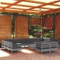 vidaXL 13-tlg. Garten-Lounge-Set mit Kissen Grau Kiefernholz vidaXL 13-tlg. Garten-Lounge-Set mit Kissen Grau Kiefernholz