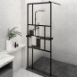 vidaXL Duschwand mit Ablage für Walk-In-Dusche Schwarz 80x195 cm ESG vidaXL Duschwand mit Ablage für Walk-In-Dusche Schwarz 80x195 cm ESG