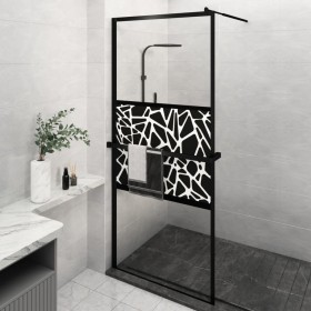 vidaXL Duschwand mit Ablage für Walk-In-Dusche Schwarz 100x195 cm ESG
