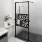 vidaXL Duschwand mit Ablage für Walk-In-Dusche Schwarz 100x195 cm ESG