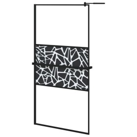 vidaXL Duschwand mit Ablage für Walk-In-Dusche Schwarz 100x195 cm ESG