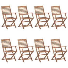 vidaXL Klappbare Gartenstühle 8 Stk. mit Kissen Massivholz Akazie